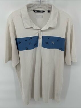 Travis Mathew Corona Premier CP Logo GRIFFIN Polo Large Golf Beer Short Sleeve